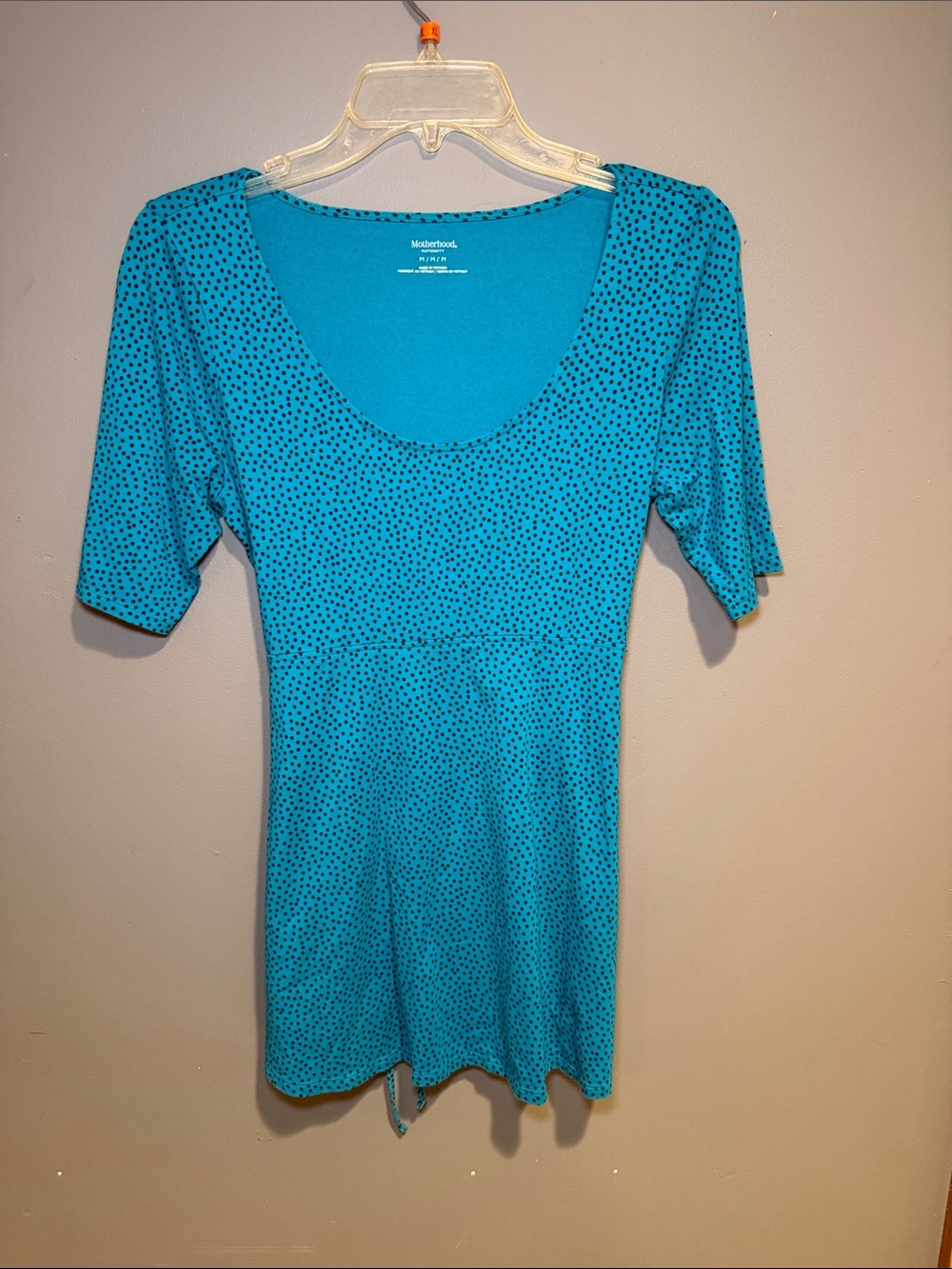 Motherhood Maternity Teal Short Sleeve Scoop Neck Nursing Tunic